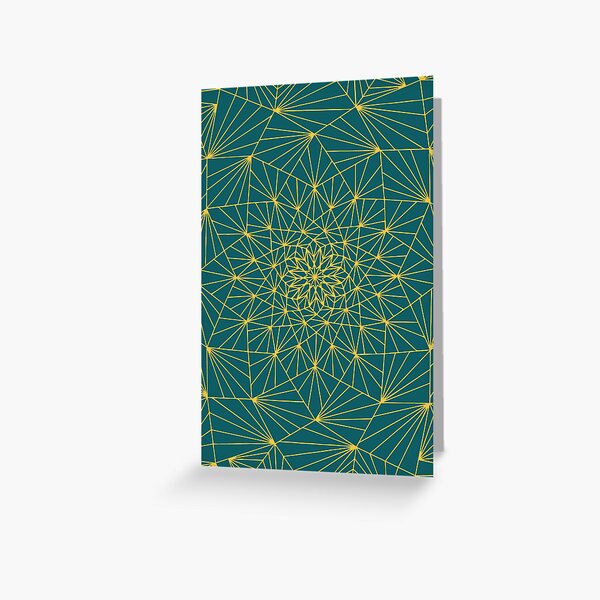 12 pointed star network - gold - card Greeting Card
