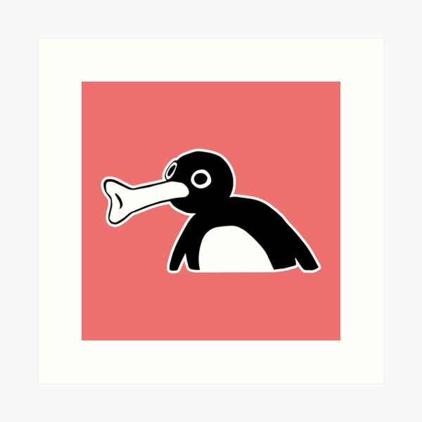 Vista previa del artículo con la obra «Pingu Meme (rosa coral BG)», diseñado y vendido por FilipeFerreira.