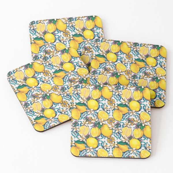 Item preview, Mediterranean Summer Lemons Pattern Design - Mediterranean Tiles designed and sold by antevasinart.