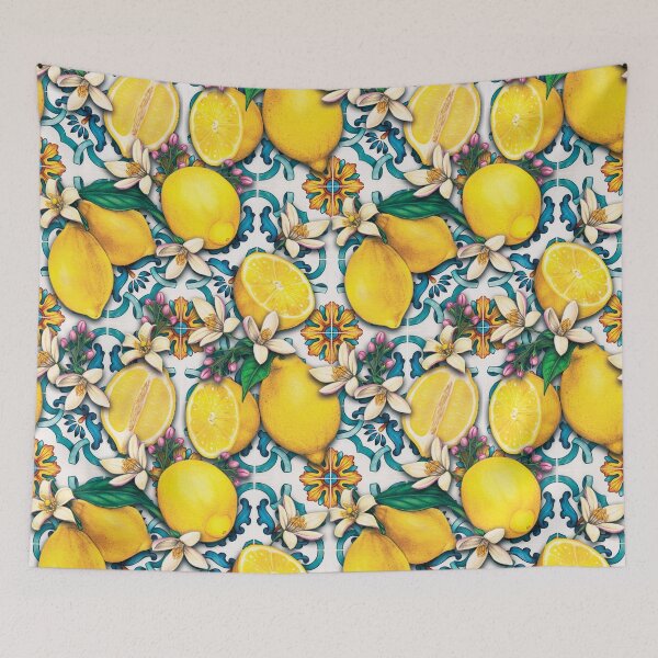 Item preview, Mediterranean Summer Lemons Pattern Design - Mediterranean Tiles designed and sold by antevasinart.
