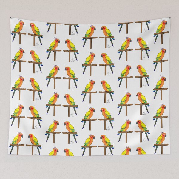 Item preview, Crazy Bird Lady with Sun Conures designed and sold by Laughing Parrot Studio.