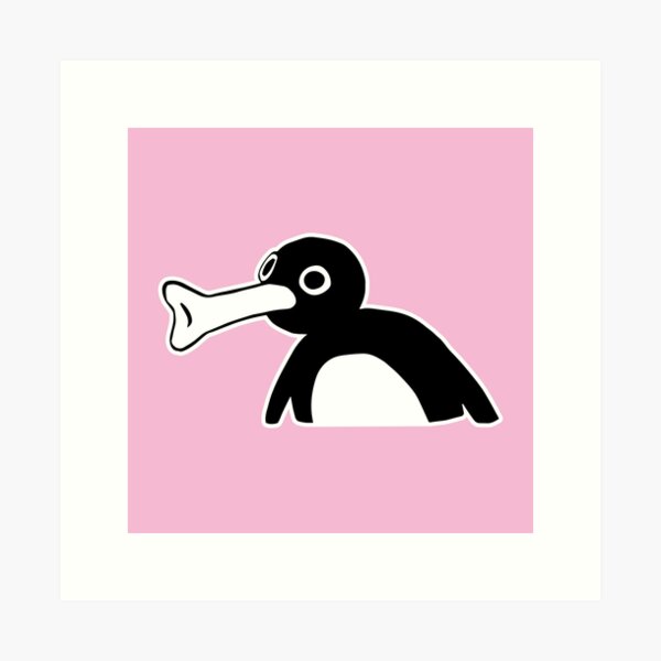 Vista previa del artículo con la obra «Pingu Meme (rosa claro BG)», diseñado y vendido por FilipeFerreira.
