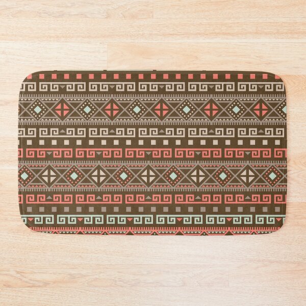 Item preview, Geometric Triangles Compilation in Rose Gold, Aqua and Marron - Multicolor Boho Motif designed and sold by Yeldiz.