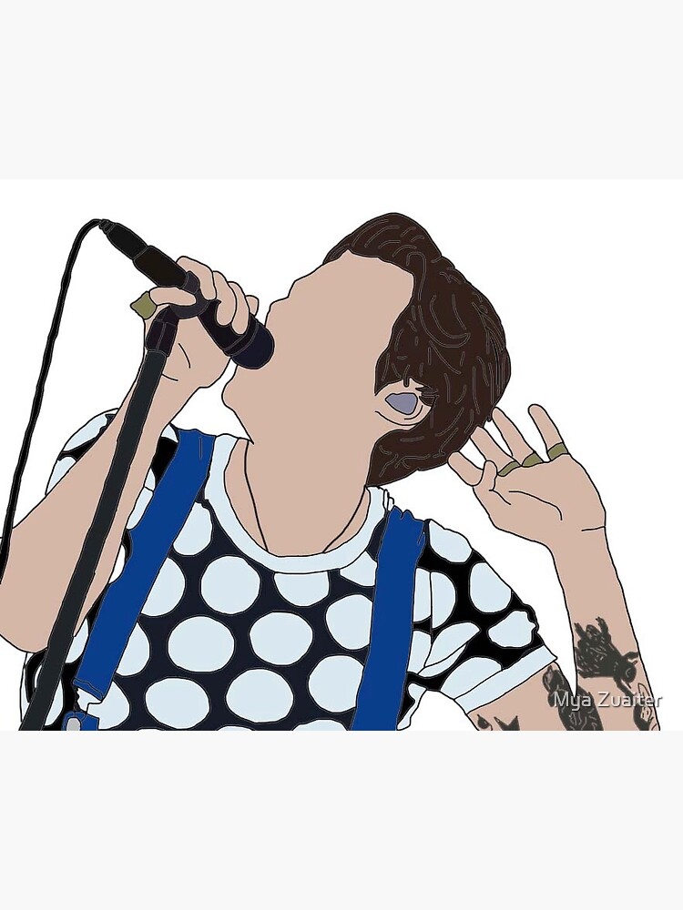 Harry Styles Singing Sticker For Sale By Layasdrawings Redbubble