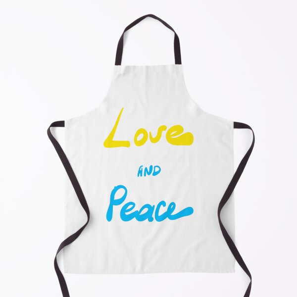 Item preview, Love and peace Text Art Illustration in Ukrane flag colors. Graffiti Art. Hand drawn slogan graphic print for t-shirt design as vector. Calligraphy script handwritten on white backgrau designed and sold by Vgdesign4.