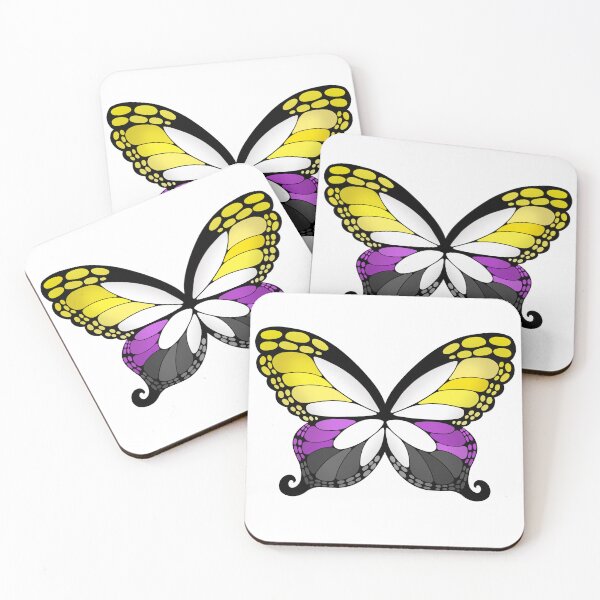 Item preview, Butterfly Wings Non-Binary Pride Flag designed and sold by Middy's Art.
