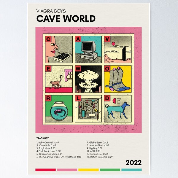 Item preview, Cave World aesthetic album poster designed and sold by Spin The Needle Designs.