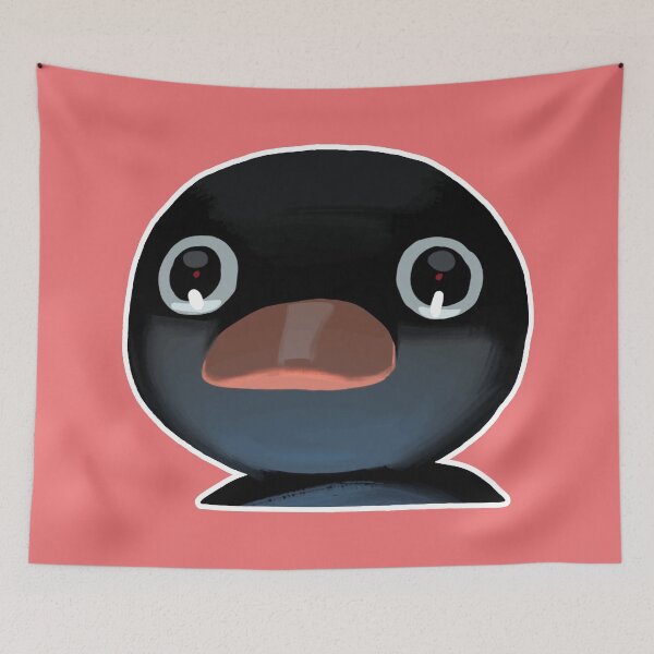 Item preview, Terrified Pingu Meme (Coral Pink BG) designed and sold by FilipeFerreira.