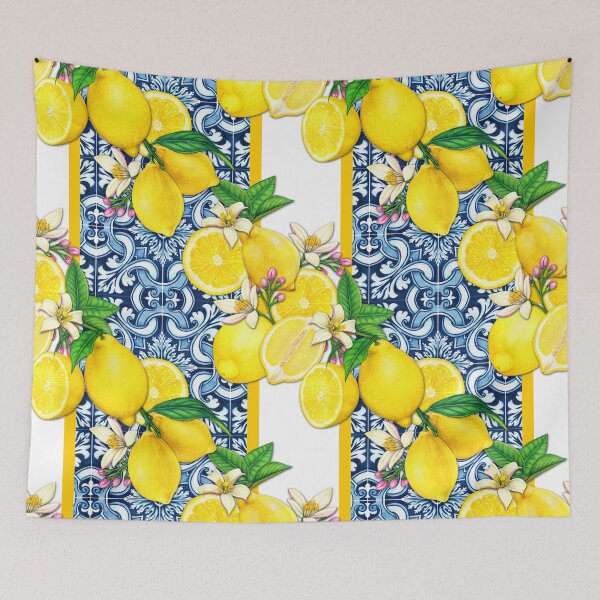 Item preview, Mediterranean Summer Lemons Pattern Design - Mediterranean Tiles designed and sold by antevasinart.