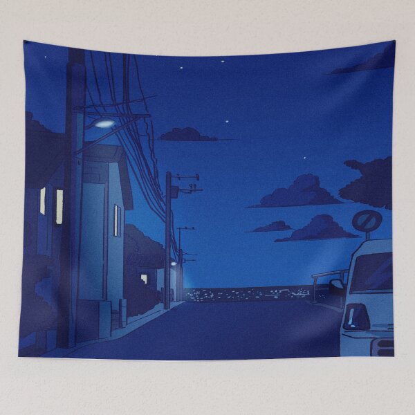 Item preview, Night Time Anime Background designed and sold by PotluckPrints.