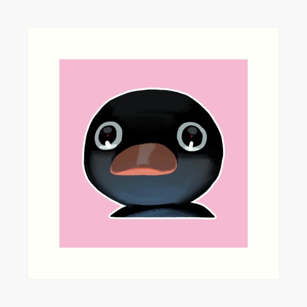 Vista previa del artículo con la obra «Meme de Pingu aterrorizado (fondo rosa claro)», diseñado y vendido por FilipeFerreira.