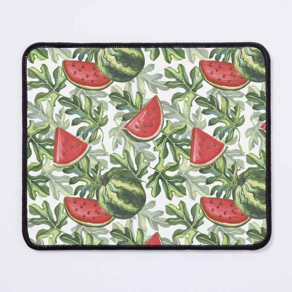 Item preview, Leafy Watermelon Plant Pattern Design, Watermelon Slices - Watermelon Patterns designed and sold by antevasinart.
