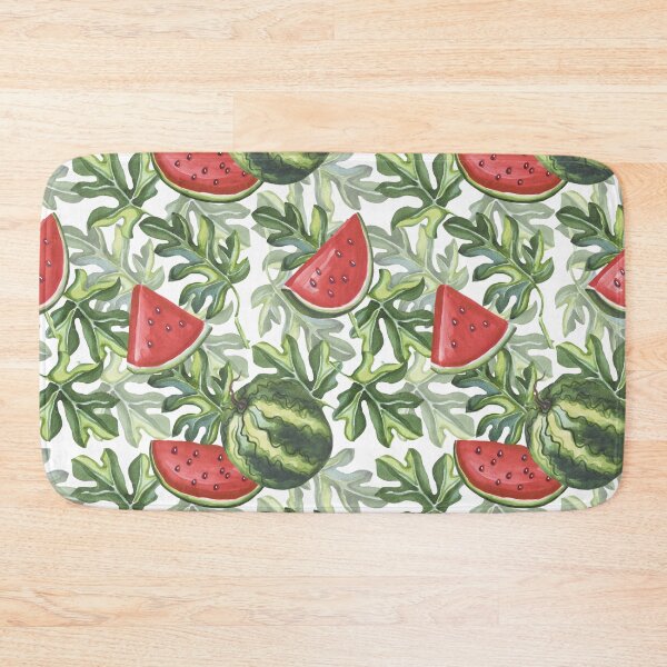 Item preview, Leafy Watermelon Plant Pattern Design, Watermelon Slices - Watermelon Patterns designed and sold by antevasinart.