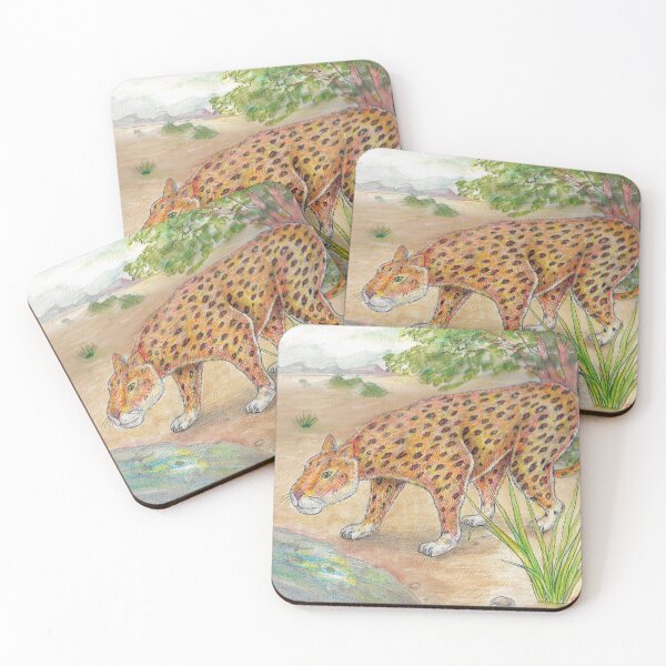 Item preview, Leopard at watering hole designed and sold by DarkRubyMoon.