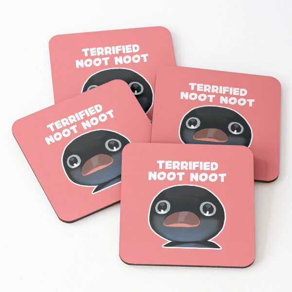 Item preview, Terrified Noot Noot Pingu Meme (Coral Pink BG) designed and sold by FilipeFerreira.