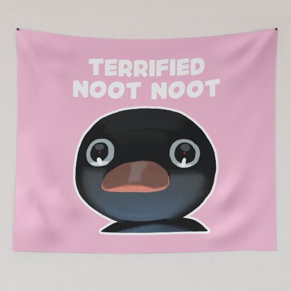 Item preview, Terrified Noot Noot Pingu Meme (Light Pink BG) designed and sold by FilipeFerreira.