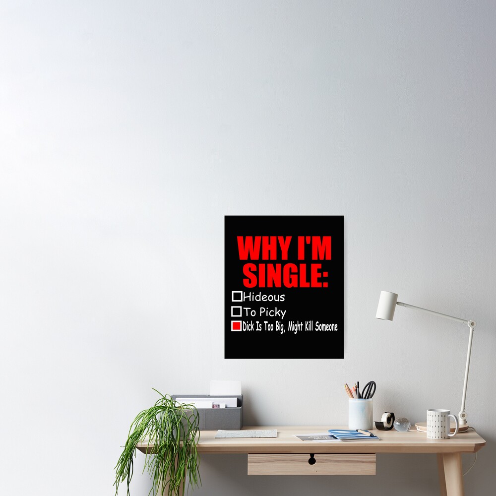 Why Im Single Hideous Too Picky Dick Is Too Big Poster For Sale By Shopstickers1 Redbubble 