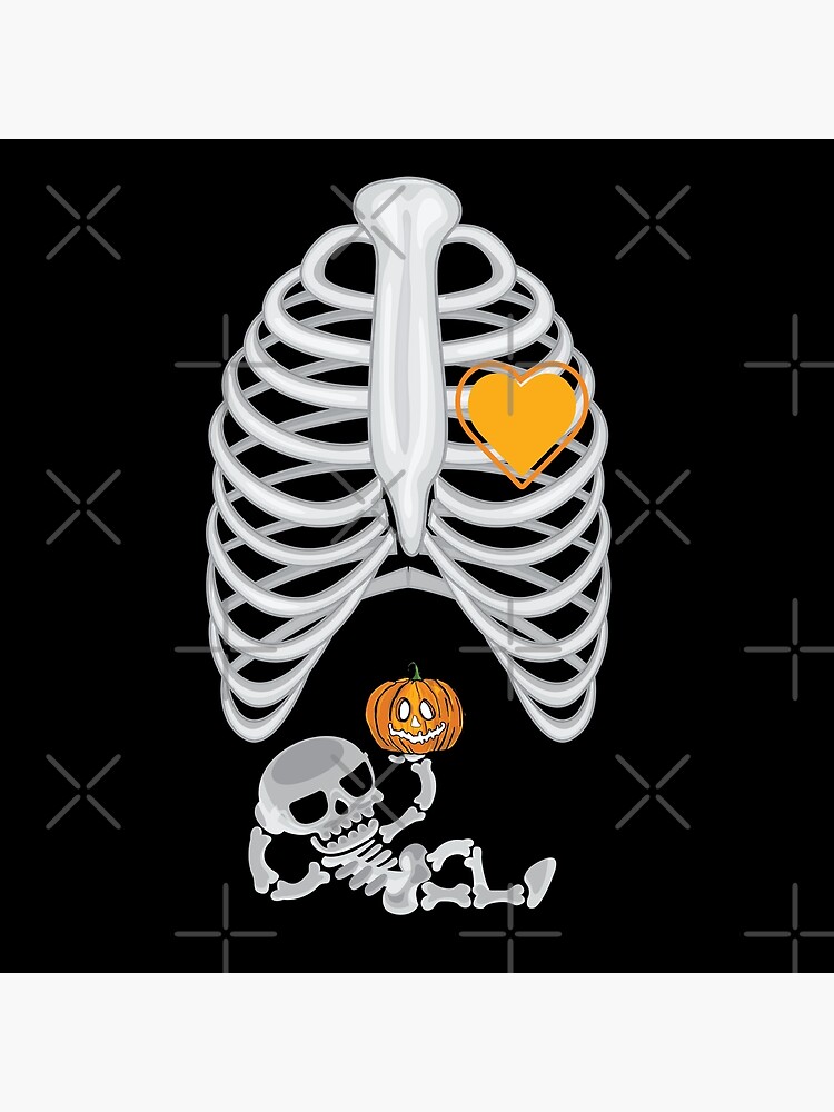 Pregnant Xray Halloween Baby Broom Witch Skeleton - Halloween - Greenturtle