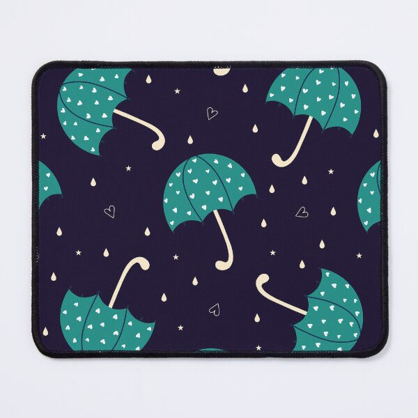 Item preview, Love Rain Rainy Day Weather Umbrella Pattern Dark Blue Teal Hearts And Raindrops Cute Seamless Pattern designed and sold by Stephen Scharf.