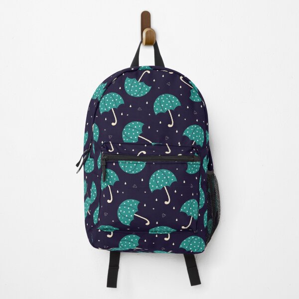 Item preview, Love Rain Rainy Day Weather Umbrella Pattern Dark Blue Teal Hearts And Raindrops Cute Seamless Pattern designed and sold by Stephen Scharf.