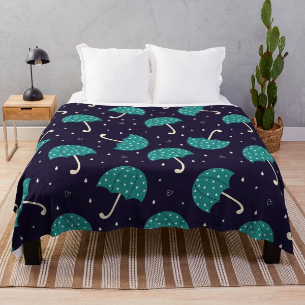 Item preview, Love Rain Rainy Day Weather Umbrella Pattern Dark Blue Teal Hearts And Raindrops Cute Seamless Pattern designed and sold by Stephen Scharf.