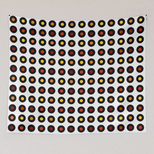Aperçu de l'œuvre Red Orange Yellow Retro Records (Light) créée et vendue par Arianna Khalil.