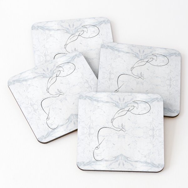 Item preview, White Black Female Body Silhouette Continuous Line Drawing on Marble Texture Pattern  designed and sold by LaceySkies.