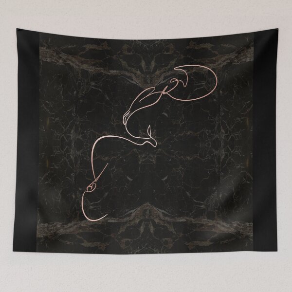 Item preview, Black Rosegold White Female Body Silhouette Continuous Line Drawing on Marble Texture Pattern  designed and sold by LaceySkies.