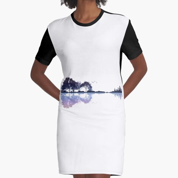 Nature Guitar Graphic T-Shirt Dress