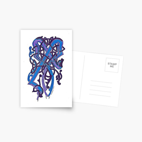 Celtic Beast letter M Postcard