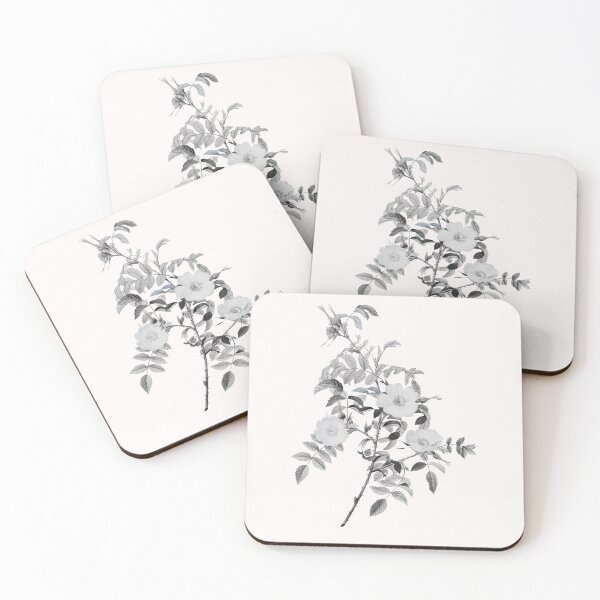 Item preview, Rosa Reductea Glauca Flower, Alternative Illustration - Grey and White Rose designed and sold by DaphneKstudio .