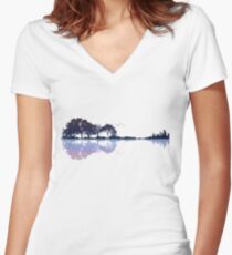 Natur Gitarre Shirt mit V-Ausschnitt