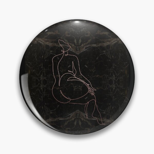 Artikelvorschau, Black Rosegold White Curvy Female Body Silhouette Continuous Line Drawing on Marble Texture Pattern entworfen und verkauft von LaceySkies.