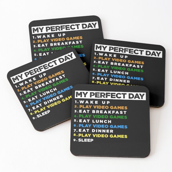 Item preview, My Perfect Day Video Games, Funny Cool Gamer Gift designed and sold by Hussain Shirts.