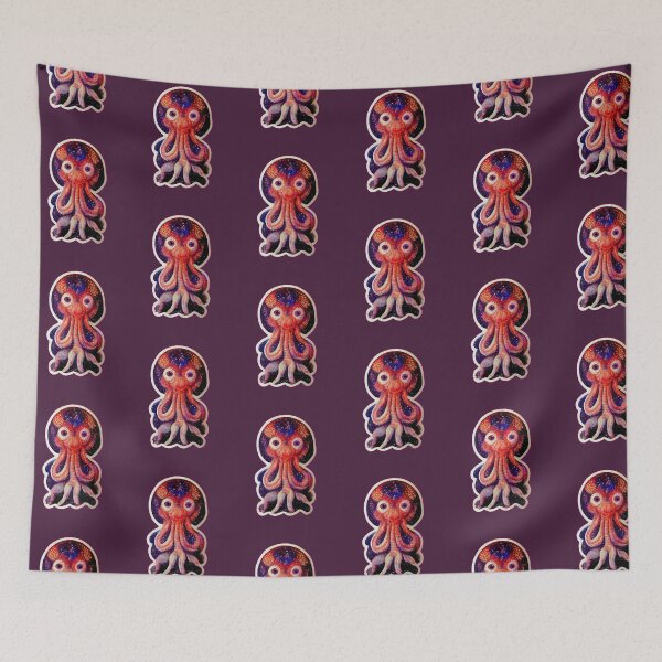 Item preview, Weird Octopus Demon, cute,  Abstract Occult Retro Surrealism designed and sold by MoreMachine.