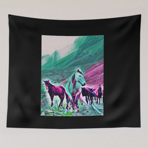 Item preview, Mustangs On Road Mountains designed and sold by teewearstyle.