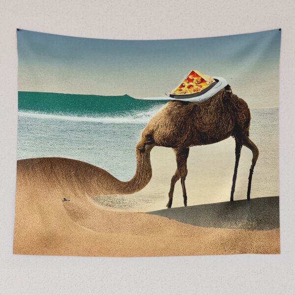 Item preview, Surfing Desert Camel Pizza designed and sold by MythicPrompts.