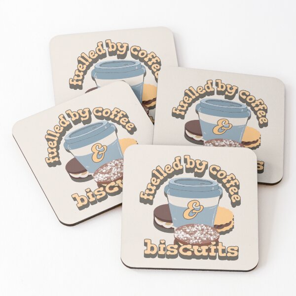 Item preview, Yellow Fuelled By Coffee And Biscuits Fun Slogan UK Spelling designed and sold by TrulyEpoque.