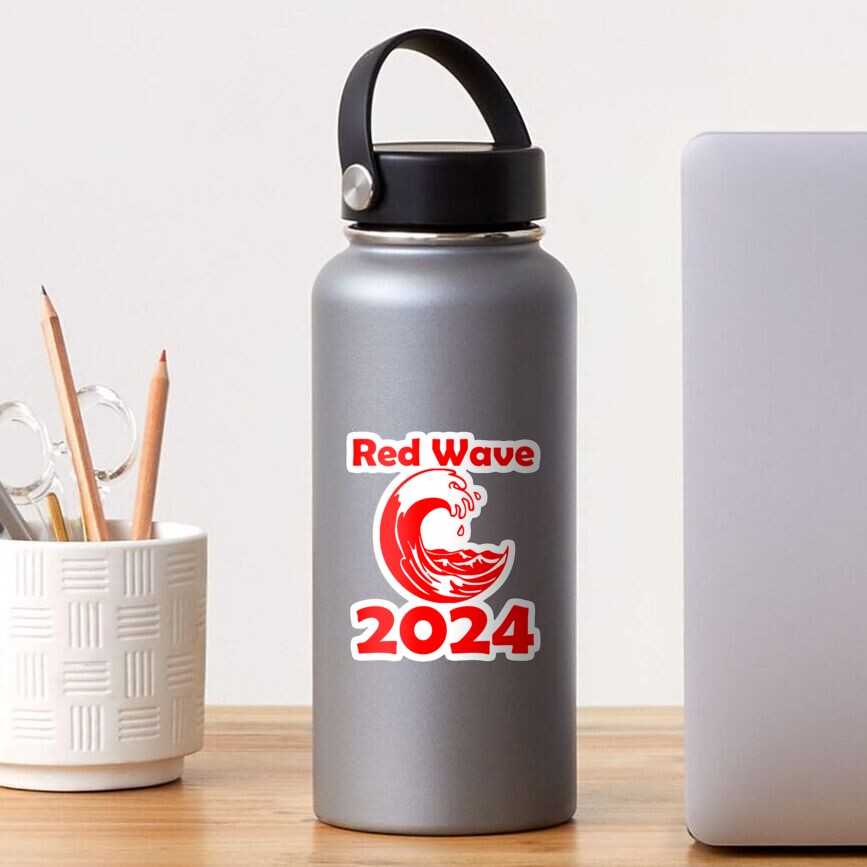 "Red Wave 2024" Sticker for Sale by ArtbyGeoff Redbubble
