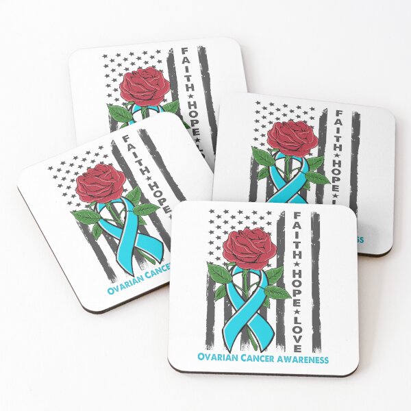 Item preview, Faith Hope Love Ovarian Cancer Awareness American Flag designed and sold by Kohend.