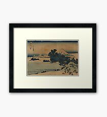 Mount Fuji Scene - Japanese pre 1915 Woodblock Print Framed Print