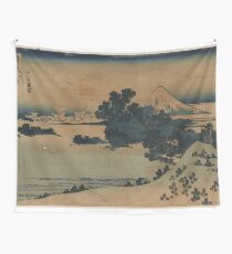 Mount Fuji Scene - Japanese pre 1915 Woodblock Print Wall Tapestry