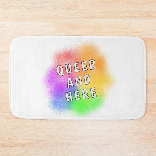 Item preview, Queer and Here Rainbow Spray Paint designed and sold by BeckySabetta.