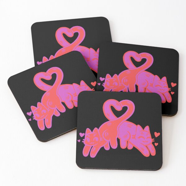Item preview, Pink and red love cats designed and sold by PeachieCenzie.