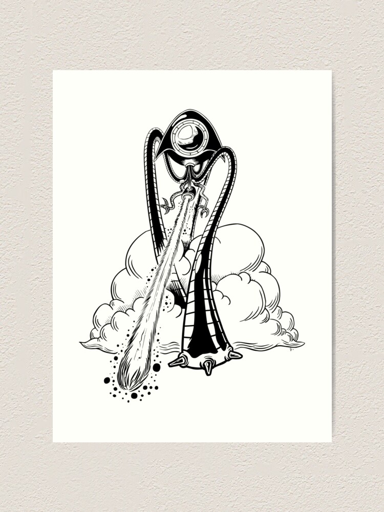 Art Martian Tripod Martian Tripod Over A Flooded City Art Prints