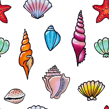 Artwork thumbnail, Seashell Collection pattern by Mallory Harrington