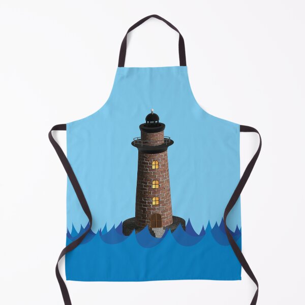Item preview, 3d illustration of a lighthouse in the middle of the sea inside a circle designed and sold by Martapp.