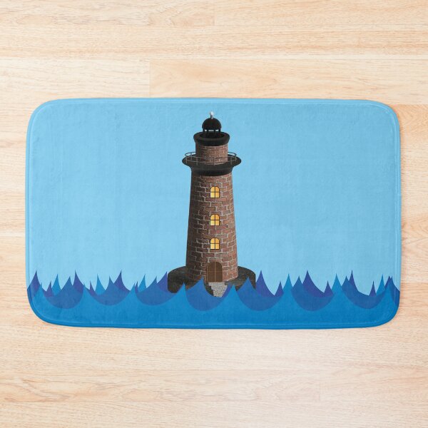 Item preview, 3d illustration of a lighthouse in the middle of the sea inside a circle designed and sold by Martapp.