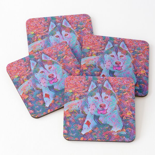 Item preview, Watercolour husky art. Husky Illustrations. Colourful Art designed and sold by Doggymadness.