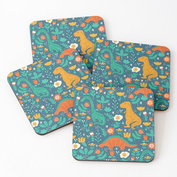 Item preview, Folk Floral Dinosaurs - Primary designed and sold by latheandquill.
